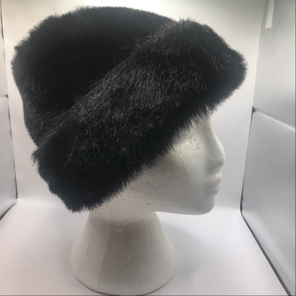 Black hat faux fur bucket hat new - Picture 2 of 9